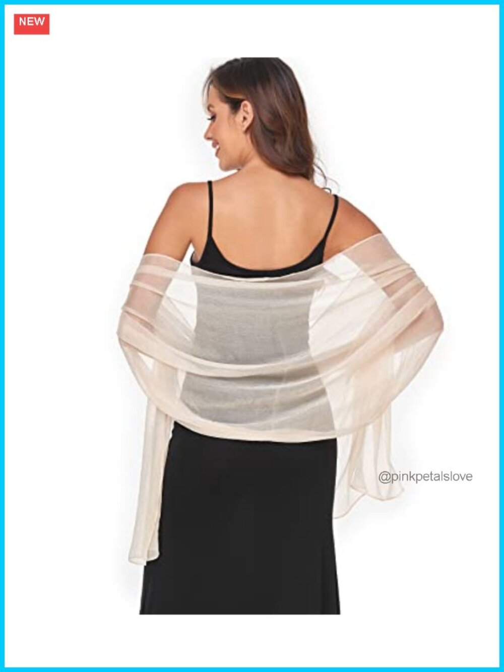 Silk Sheer Shawl Wrap for Evening Dresses Wedding Bridal Scarf